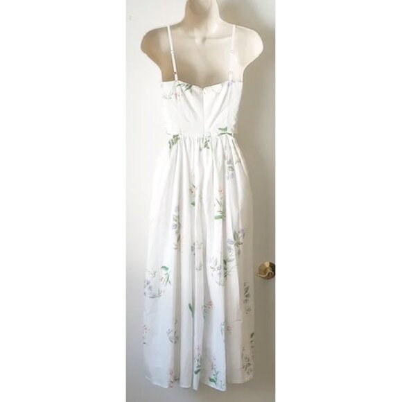 Floral White Midi Dress - Picture 2 of 9